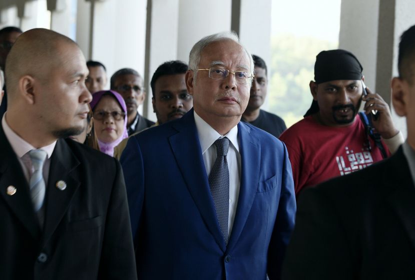 图示：前首相纳吉再重新面对三项洗黑钱指控。