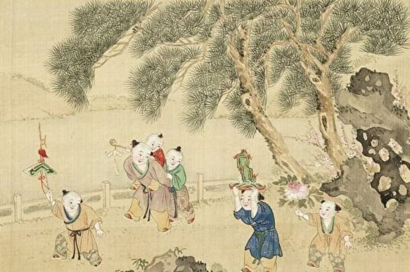 图示：年代作者不详，欢洽寰区 册《婴戏图》。